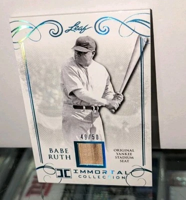 Cartão de assento Babe Ruth New York Yankees 2017 jogo folha usado estádio 49/50 LML53 - Imagem 1 de 2