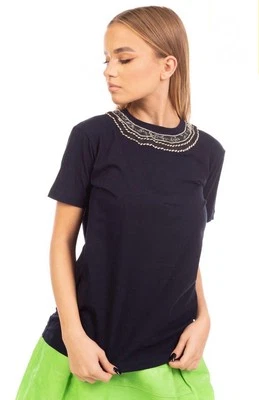 NUEVO CON ETIQUETAS PRADA MILANO T-Shirt Top Talla XS Borde Seda Estrás Manga Corta Nuevo con Etiquetas Foto 1 de 4