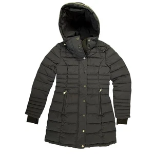 Pajar Canada Lyvien Puffer Coat Women S Navy Blue Hooded Quilted Puffer Jacket - Picture 1 of 15