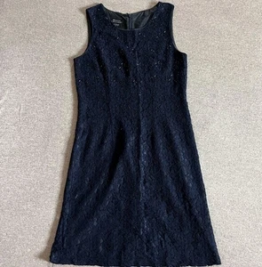 Vestido Monzón Crepúsculo Para Mujer 6 Azul Marino Cuentas Encaje Funda Cóctel Fiesta Formal - Imagen 1 de 14