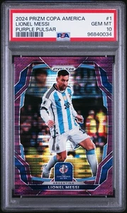 2024 Panini Copa America Lionel Messi Purple Breakaway Prizm /49 PSA 10 pop 6 - Picture 1 of 2