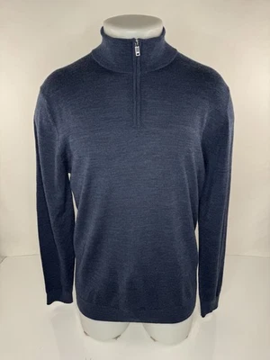 REISS - MERINO WOOL Mens Pullover 1/4 Zip L Sweater - Image 1 of 4