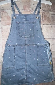 Girls' Jean Skirtall Cat & Jack Girls Floral Light Wash Overalls Skirt Sm 6/6X - Picture 1 of 2