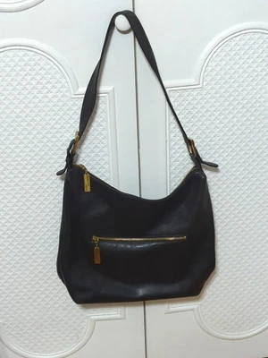 Bolsa de ombro vintage Ralph Lauren preta alça ajustável - Imagem 1 de 4
