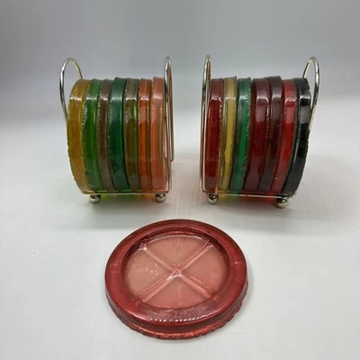 Vintage Resin Coaster Sets Read Description - Image 1 of 4