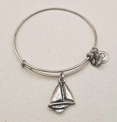 Alex & Ani Silver " Sailboat " Ocean ⛵️  Charm Bangle Bracelet  Metal ✨️  - Image 1 of 4