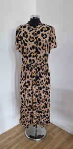 Somerset by Alice Temperley Leopard Print Dress Size UK 14 Shirt Midi Pockets - Picture 1 of 10
