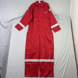 Halliburton Wenaas Coveralls Mens 50 Regular Red FR Flame Resistant Reflective - Picture 1 of 22