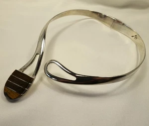 Mexico opulenter Silber Halsreif 925 Silber mit Tigerauge / CU 322(15) - Bild 1 von 8