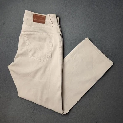 Calça jeans masculina AG Adriano Goldschmied 32x28 bege The Graduate sob medida perna - Imagem 1 de 4