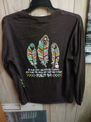 Girlie Girl Originals Womens Xl Long Sleeve T Shirt Scoop Fall Brown Multicolor - Image 1 of 4