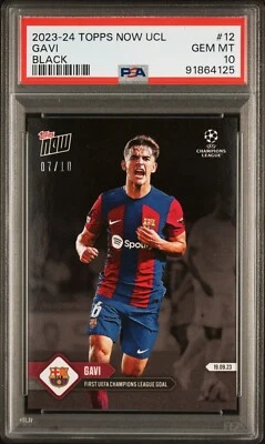2023-24 Topps Now UCL #12 Gavi Black /10 PSA 10 - Image 1 of 3