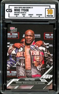 2024 Topps Now Boxing #1 Mike Tyson Jake Paul Weigh In Iron Mike CG 10 PRISTINE - Picture 1 of 2
