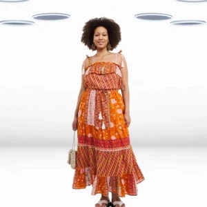 Ex Joe Browns Women's Indian Summer Maxi Dress in Orange - Picture 1 of 5