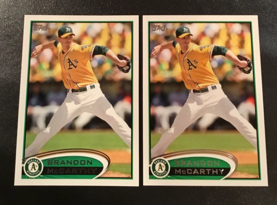 2012 Topps # 73 Brandon Mccarthy Lote 2 Oakland Athletics A's ¡Sin bateador! Foto 1 de 1