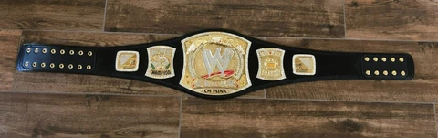 WWE Championship Spinner Replica Title Belt WWEShop.com CM PUNK Plate & MN Raw Cover