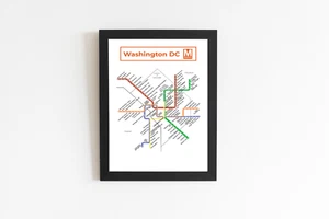 Washington DC Metro Map Wall Art - Picture 1 of 4