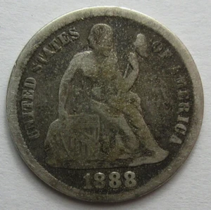 Moneda de diez centavos sentada 1888 -VF- (#45d) - Imagen 1 de 2