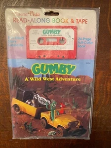 GUMBY Read-Along Book & Tape A Wild West Adventure Vintage 1989 - Factory Sealed - Foto 1 di 4