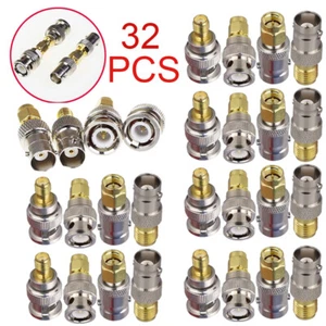 32 szt. BNC na typ SMA Wtyczka Żeńskie RF Kit Adapter Złącze Przetwornik testowy - Zdjęcie 1 z 10