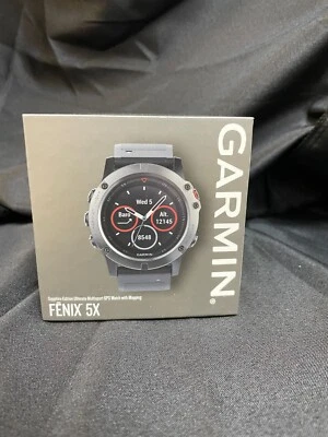 Orologio GPS Garmin Fenix 5X Sapphire Edition grigio ardesia con cinturino nero NUOVO sigillato - Immagine 1 di 4