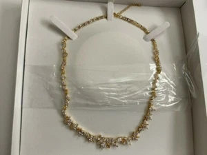 SWAROVSKI BOTANICAL NECKLACE WHITE, GOLD TONE PLATED 5535775 NEW - Picture 1 of 2