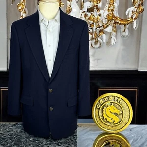 Pierre Cardin Blazer Mens 42R Navy Gold Bronze Metal Buttons - Picture 1 of 11