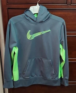 Boys - Nike Gray/ Green Pullover Hoodie - Sz L - Picture 1 of 4