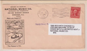1905 Chicago ILL #319 mach 13 cl Illust Advt National Music Co cover (b181) - Picture 1 of 1