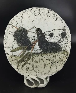 Shapes of Clay by Stan "Panda Eating Bamboo" Made of Ash From Mount St Helen - Picture 1 of 11