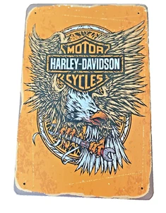 Harley Davidson Motorcycle Eagle Classic Metal Tin Sign, Vintage Wall Decor 8X12 - Picture 1 of 3