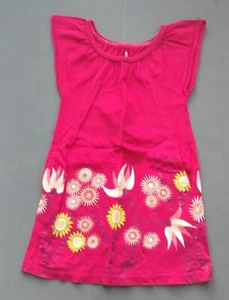 Girl's Tea Collection Bright Pink Bird/Flower Dress size 4 EUC - Picture 1 of 5