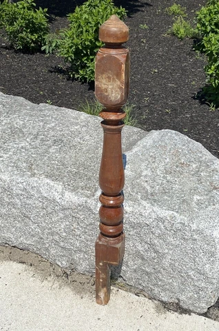 C.1900 Maple Newel Post, 41 3/4"H ~ 3 1/2" x 3 1/2" ~ Staircase Architectural Cover