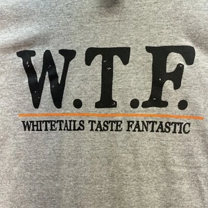 Delta T-Shirt Medium grau WTF Whitetails Geschmack fantastisch Jagd Hirsch Camp - Bild 1 von 8