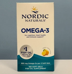 Nordic Naturals 690mg Omega 3 Purified Fish Oil 180 Soft Gels EXP 01/2027 - Picture 1 of 4