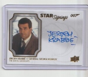 James Bond Villains & Henchmen Autograph Star Signings Card Jeroen Krabbe 