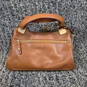 COLE HAAN VTG Leather Satchel Purse Handbag London Tan B24616 Double Straps - Picture 1 of 17