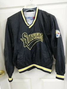 EUC NFL Pittsburgh Steelers Football Chalk Line Pullover Track Jacket Youth Lg - Picture 1 of 7