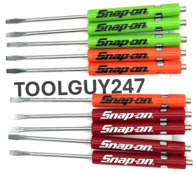 (10) Ten SNAP ON Pocket Screwdriver Flat Tip Screwdrivers, Magnet End, Mixed NEW - image 1 of 4