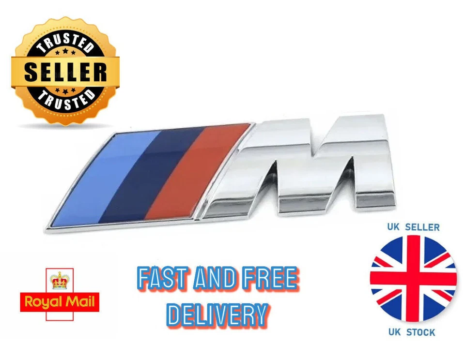 Chrome effect plastic M Sport Boot Badge for BMW 7.3 x 2.7cm resin MEDIUM - Image 1 of 1