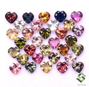 14.50 CTS Natural Multi Tourmaline Heart Shape Cut 5x5 mm Lot 33 Pcs Loose Gems - Picture 1 of 6