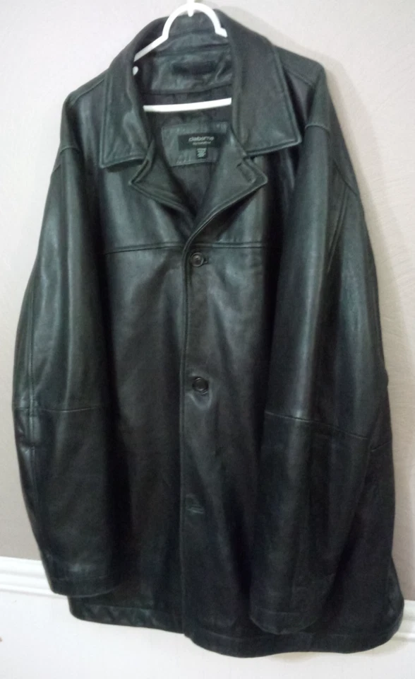 Abrigo de cuero forrado de piel de cordero Claiborne Outerwear para mujer 3X negro Foto 1 de 4