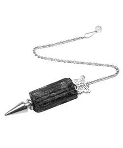 Bulk 5 Pcs Natural Black Tourmaline Raw Chunk Shaped Gemstone Dowsing Pendulums - Picture 1 of 6