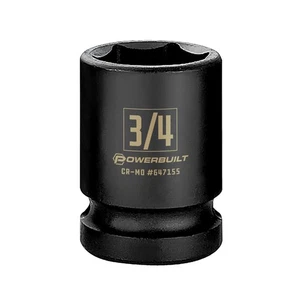 Powerbuilt 1/2 Inch Drive x 3/4 Inch 6 Point Impact Socket - 647155 - Picture 1 of 5