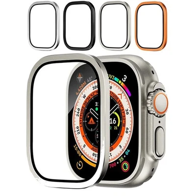 DANIQ Apple Watch Ultra 1-3 Panzerfolie 49mm mit Aluminium Rahmen Display Schutzglas