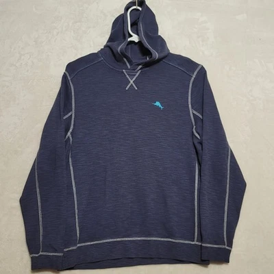 Tommy Bahama Sudadera con Capucha Para Hombre Mediana Azul Marino Pima Algodón Tencel Pullover Marlin Foto 1 de 4