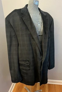 Lauren Ralph Lauren Velour Blazer Herren 54R schwarz grün Tartan kariert Sakko - Bild 1 von 12