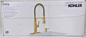 New Kohler Ealing Semi-Professional Kitchen Faucet R28702-SD-2MB Brushed Brass - Picture 1 of 1