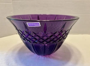 Marquis by Waterford Bowl 8” Shelton Purple Germany New Open Box Diamond Design - Picture 1 of 8