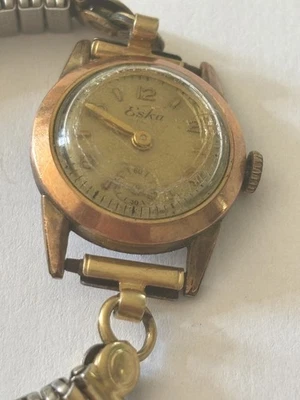 Eska - Reloj de pulsera vintage de oro laminado para mujer - No funciona Foto 1 de 4